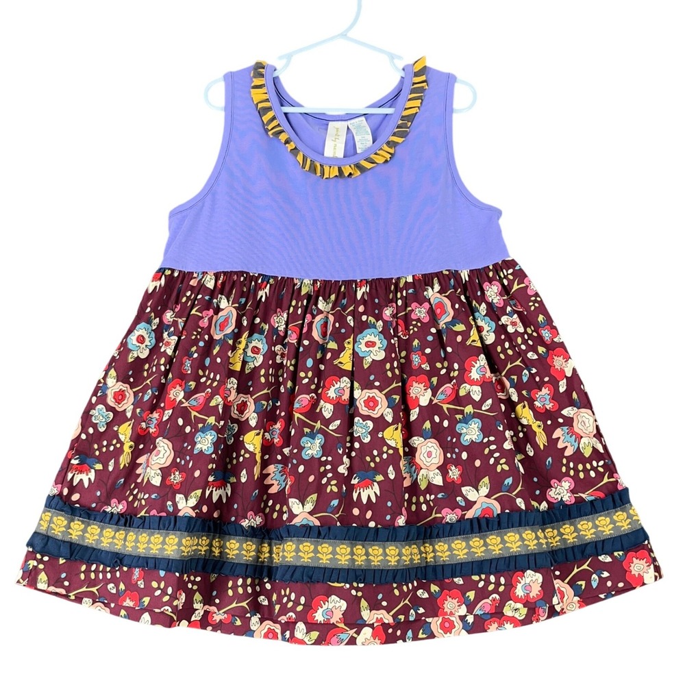 Matilda Jane Dress Girl 10 Tiered Ruffle Graphic‎ Pattern Sleeveless Playwear